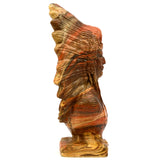 Vintage INDIAN CHIEF BUST-HEAD STATUE Mission Swirl LAYERED CLAY & RESIN 36 lbs!