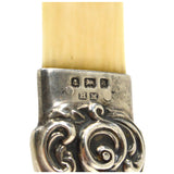 Antique HALLMARKED STERLING SILVER & BONE PAGE TURNER by H.M., "GARNKIRK" c.1903