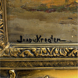 Original Art OIL ON CANVAS PAINTING Unknown Artist "JAADV.KREATEN"? Ornate Frame