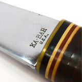 Vintage KA-BAR HUNTING/CAMPING HATCHET Stacked Leather RIVER MOTIF SHEATH Axe/Ax