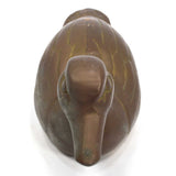 Vintage HEAVY BRASS DUCK DOORSTOP 11", 4 lbs. Unbranded DECORATIVE BIRD Patina!