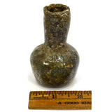 Ancient? FREE BLOWN GLASS FLASK 3.25" Bottle/Vessel ROMAN? c.100-300 AD? Patina!