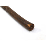 Antique HAND CARVED WOOD CANE Silver Name-Tag FOLK ART WALKING STICK Eagle & Men