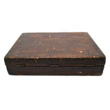 Antique ARTIST'S PAINTERS BOX Hardwood w/ Metal ORIGINAL PAINTED PALETTE Patina!