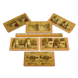 Antique STEREOSCOPE CARD Lot of 6 "JAMES M DAVIS" STEREOVIEWS Kilburn c1891-1905