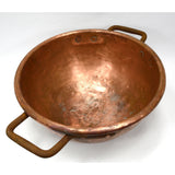 Antique COPPER POT 5-Gal/20-L APPLE BUTTER KETTLE c.19th Cauldron 2-IRON HANDLES