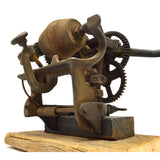 Antique "McCORMICK" SICKLE BLADE SHARPENING Gear Crank Stone Grinder STEAMPUNK