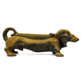 Vintage CAST IRON DACHSHUND BOOT SCRAPER 15" Doorstop SHOE SCRAPE Superb Patina!