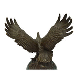 Vintage BRASS-BRONZE STATUE on Marble Base 'EAGLE CLUTCHING FISH' Signed "CHOPE"