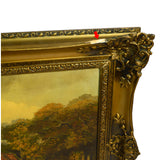 Original Art OIL ON CANVAS PAINTING Unknown Artist "JAADV.KREATEN"? Ornate Frame