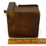 Antique FOLK ART TRINKET BOX Figural Man/Woman MECHANICAL LID/NECK ACTION c.19th