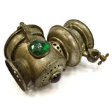 Antique ROSE MFG CO KEROSENE BIKE LAMP 3 Faceted Glass Jewels *FOR PARTS/REPAIR*