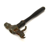 Antique UNBRANDED 5 oz TACK HAMMER w/ Unusual STAPLE PULLER END Marked "MAY 17-"