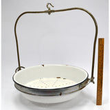 VTG/Antique PORCELAIN PRODUCE TRAY-PAN-BOWL for Hanging Scale with HOOK & FRAME!