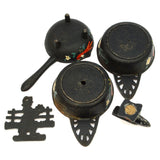 Vintage MINIATURE CAST IRON LOT of 6 + ALUM. ANVIL SHAKER! 3-Signed JOHN WRIGHT