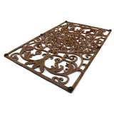 Vintage CAST IRON FLOOR MAT 29"x18" Ornate Boot Scrape DECORATIVE VENT/REGISTER