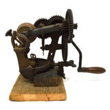 Antique "McCORMICK" SICKLE BLADE SHARPENING Gear Crank Stone Grinder STEAMPUNK