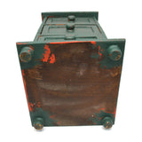 Vintage APOTHECARY CABINET 3-Drawer SPICE RACK Old Green over Older Red Paint