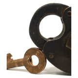 Antique HTF-RARE BRASS PADLOCK DL&W by "FRAIM" with Keyhole Cover & WORKING KEY!