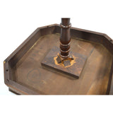 Antique VICTORIAN HARDWOOD PEDESTAL TABLE 18x18 Square CARVED & INLAID Claw Feet