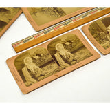 Antique STEREOSCOPE CARD Lot of 6 "JAMES M DAVIS" STEREOVIEWS Kilburn c1891-1905