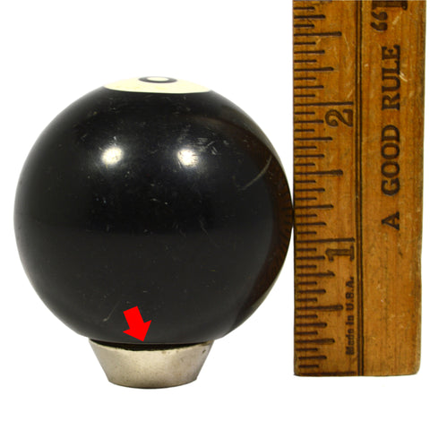 Vintage 8-BALL GEAR SHIFT KNOB Hot/Rat Rod POOL EIGHT-BALL Screw-Adjust Adapter!