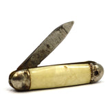 Vintage MINIATURE POCKET KNIFE 1-3/8" w/ 7/8" Blade MOTHER OF PEARL SCALES Japan