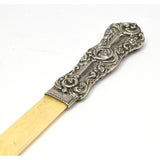 Antique HALLMARKED STERLING SILVER & BONE PAGE TURNER by H.M., "GARNKIRK" c.1903