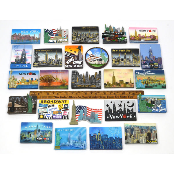 Lot of 26 NEW YORK-NYC POLY-RESIN FRIDGE MAGNETS Refrigerator Magnet NO DOUBLES!