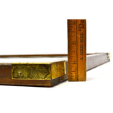 Vintage WOOD & FROSTED GLASS CHESS BOARD Checkers Game-Board with 1.75" SQUARES