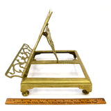 VTG/Antique SOLID BRASS SHEET MUSIC and/or BOOK STAND Collapsible DESKTOP-STYLE