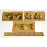 Antique STEREOSCOPE CARD Lot of 6 "JAMES M DAVIS" STEREOVIEWS Kilburn c1891-1905