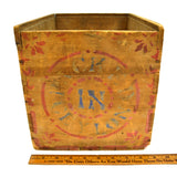 Vintage BINLEY WOODEN TEA CRATE Wood Box (NO Lid) ORANGE PEKOE Sri Lanka CEYLON