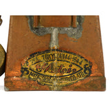 Antique COPPER OIL CAN Unusual TAPERED BODY by "MATOI" of TOKYO, JAPAN Patina!!