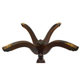 Antique VICTORIAN HARDWOOD PEDESTAL TABLE 18x18 Square CARVED & INLAID Claw Feet