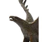 Vintage BRASS-BRONZE STATUE on Marble Base 'EAGLE CLUTCHING FISH' Signed "CHOPE"