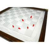 Vintage WOOD & FROSTED GLASS CHESS BOARD Checkers Game-Board with 1.75" SQUARES