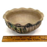 Antique WELLER POTTERY LOUELLA FINGER BOWL 4-1/2" Ruffle Lip MATTE GLAZED c.1915