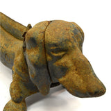 Vintage CAST IRON DACHSHUND BOOT SCRAPER 15" Doorstop SHOE SCRAPE Superb Patina!