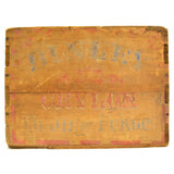 Vintage BINLEY WOODEN TEA CRATE Wood Box (NO Lid) ORANGE PEKOE Sri Lanka CEYLON