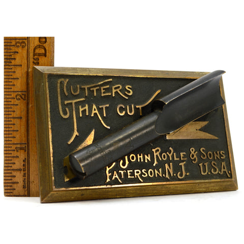 Antique JOHN ROYLE & SONS "CUTTERS THAT CUT" Solid Brass PROMO SAMPLE! Machinist