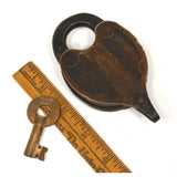Antique HTF-RARE BRASS PADLOCK DL&W by "FRAIM" with Keyhole Cover & WORKING KEY!