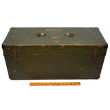 Vintage BELL & HOWELL WOOD CHEST Army/Navy? EYEMO FILM MAGAZINES BOX Rare PATINA