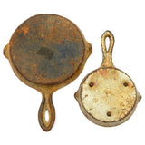 Vintage MINIATURE CAST IRON LOT of 6 + ALUM. ANVIL SHAKER! 3-Signed JOHN WRIGHT