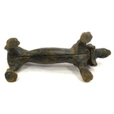 Vintage CAST IRON DACHSHUND BOOT SCRAPER 15" Doorstop SHOE SCRAPE Superb Patina!