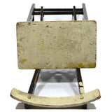 Vintage KITCHEN STEP STOOL CHAIR Wood Chair w/ 2 FLIP-OUT STEPS Old B&W PAINT!