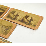 Antique STEREOSCOPE CARD Lot of 6 "JAMES M DAVIS" STEREOVIEWS Kilburn c1891-1905