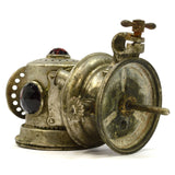 Antique ROSE MFG CO KEROSENE BIKE LAMP 3 Faceted Glass Jewels *FOR PARTS/REPAIR*