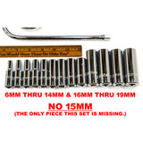 New STANLEY-PROTO 56-Piece SOCKET SET #J52226 (Missing 1) METRIC 3/8" Dr., 12-PT