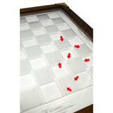 Vintage WOOD & FROSTED GLASS CHESS BOARD Checkers Game-Board with 1.75" SQUARES